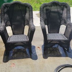 Two Wicker Rocking Chairs