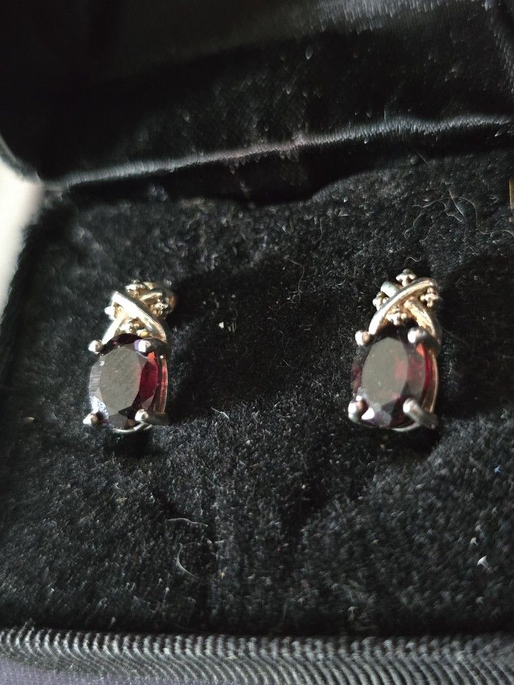 Ruby Rhinestone Earrings