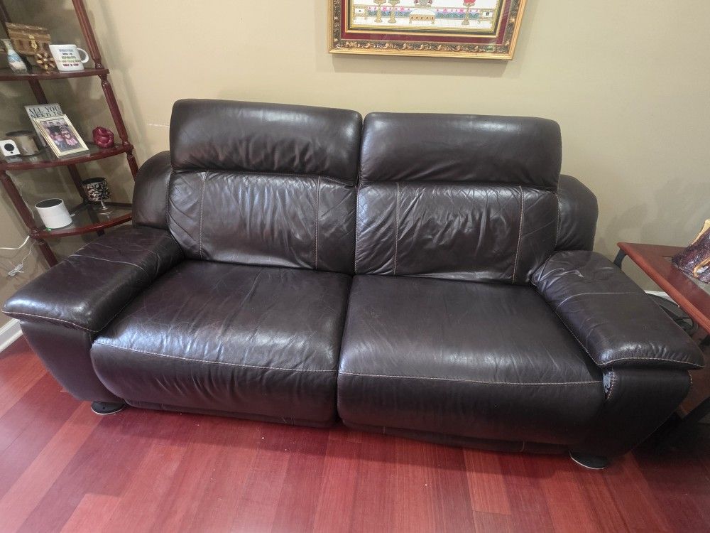 Leather Reclining Sofa