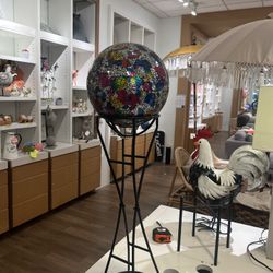 Outdoor Garden Yard Decor Colorful Gazing Ball with Stand