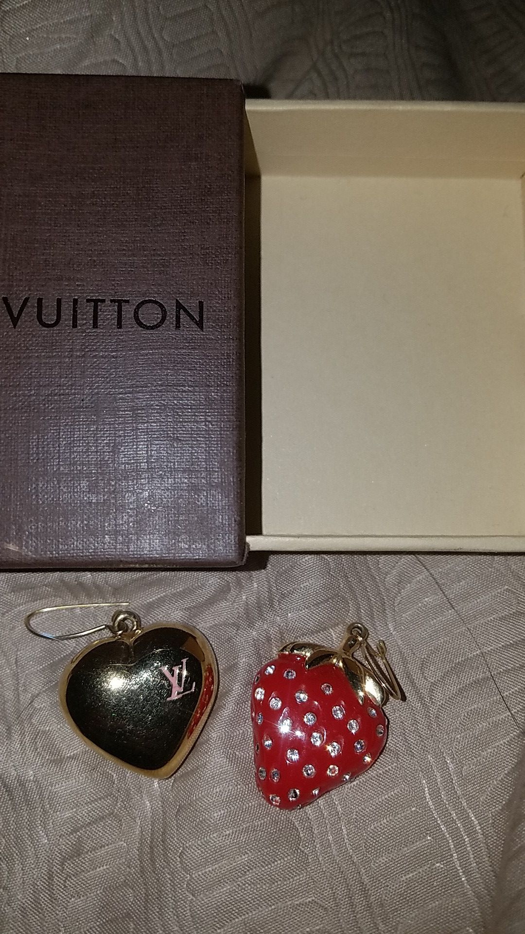 Louis Vuitton earrings strawberry/heart for Sale in Redlands, CA - OfferUp