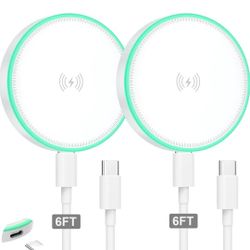 MagSafe Charger 2Pack 15W Magnetic Wireless Charger Fast Charging Pad with 6FT USB C to USB C Cable Compatible with iPhone 16/15/14/13/12 Series & Air