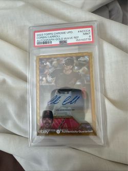 2023 Topps Chrome Update Corbin Carroll Auto Gold Wave Refractor PSA 9