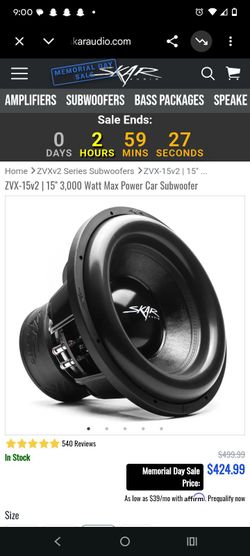 15 in 3000 watt skar audio brand new