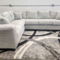 Unexpected Overstock!  New Byers Market Ghost & SLATE Grey Full Length Mink 2pc Sectionals