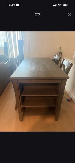 Dining table and four chairs