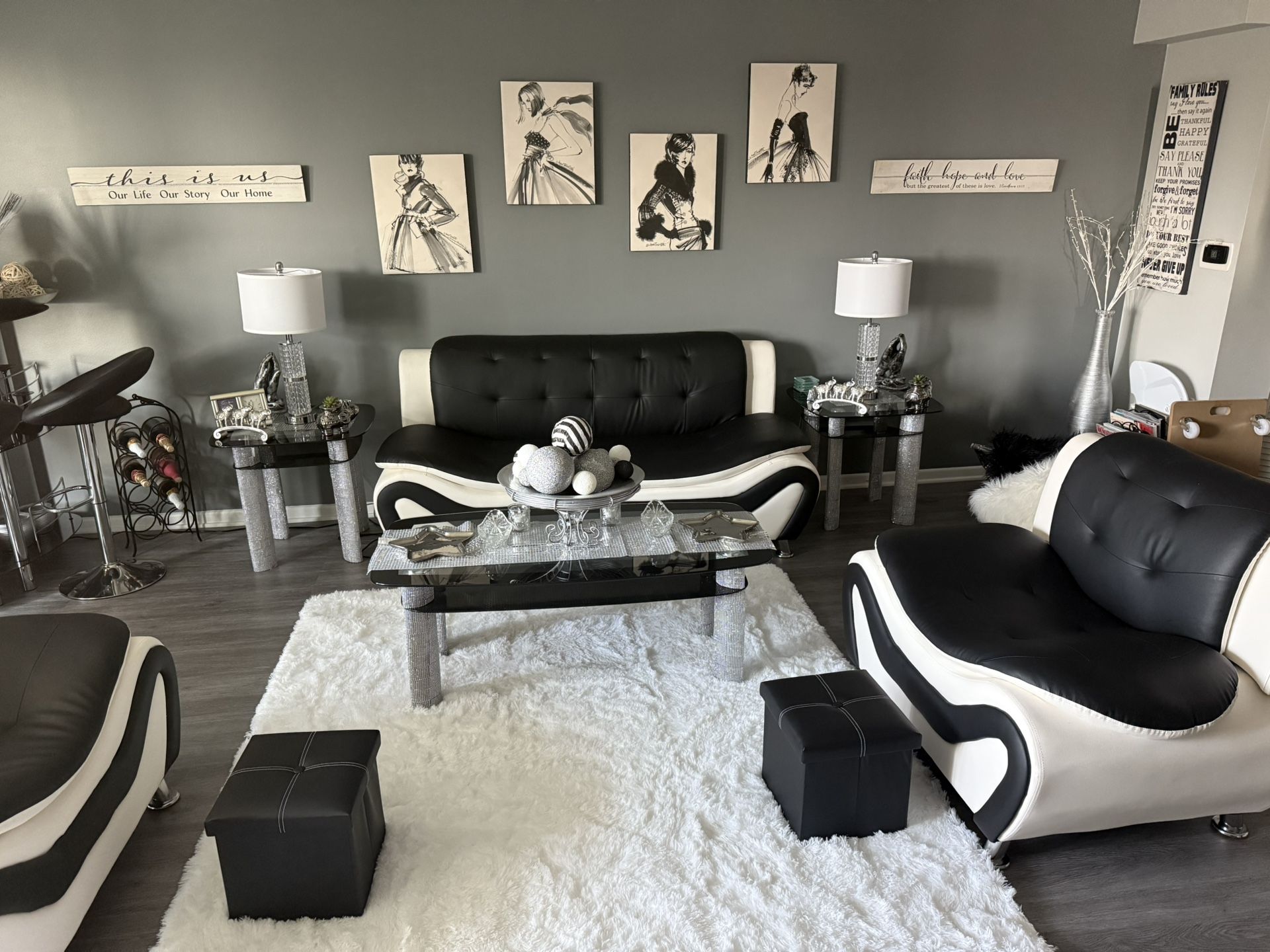 3 Piece Furniture Set Couch Two Chairs