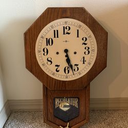 Howard Miller Regulator Wall Clock 612-533 Oak Wood, Westminster Chime, Pendulum