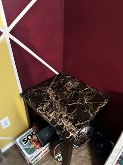 3 Pc Faux Marble Table Set