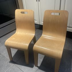 Kids Wooden Chairs – Solid Wood, Modern Style (Set of 2)