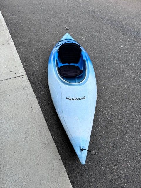 Complete Kayak Set: Perception Swifty 9.5, Paddle, PFD, Roof Rack, Wall Mount, Skirt