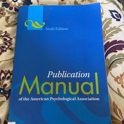 Publication Manual Of The American Psychological Association 6th Edition