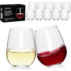 12 pack Stemless Wine Glasses