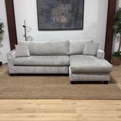 Willow Premium Fabric Sectional in Fog