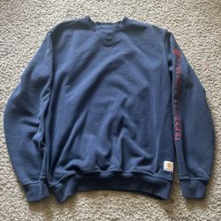 Navy Blue Carhartt Long Sleeve Sweatshirt