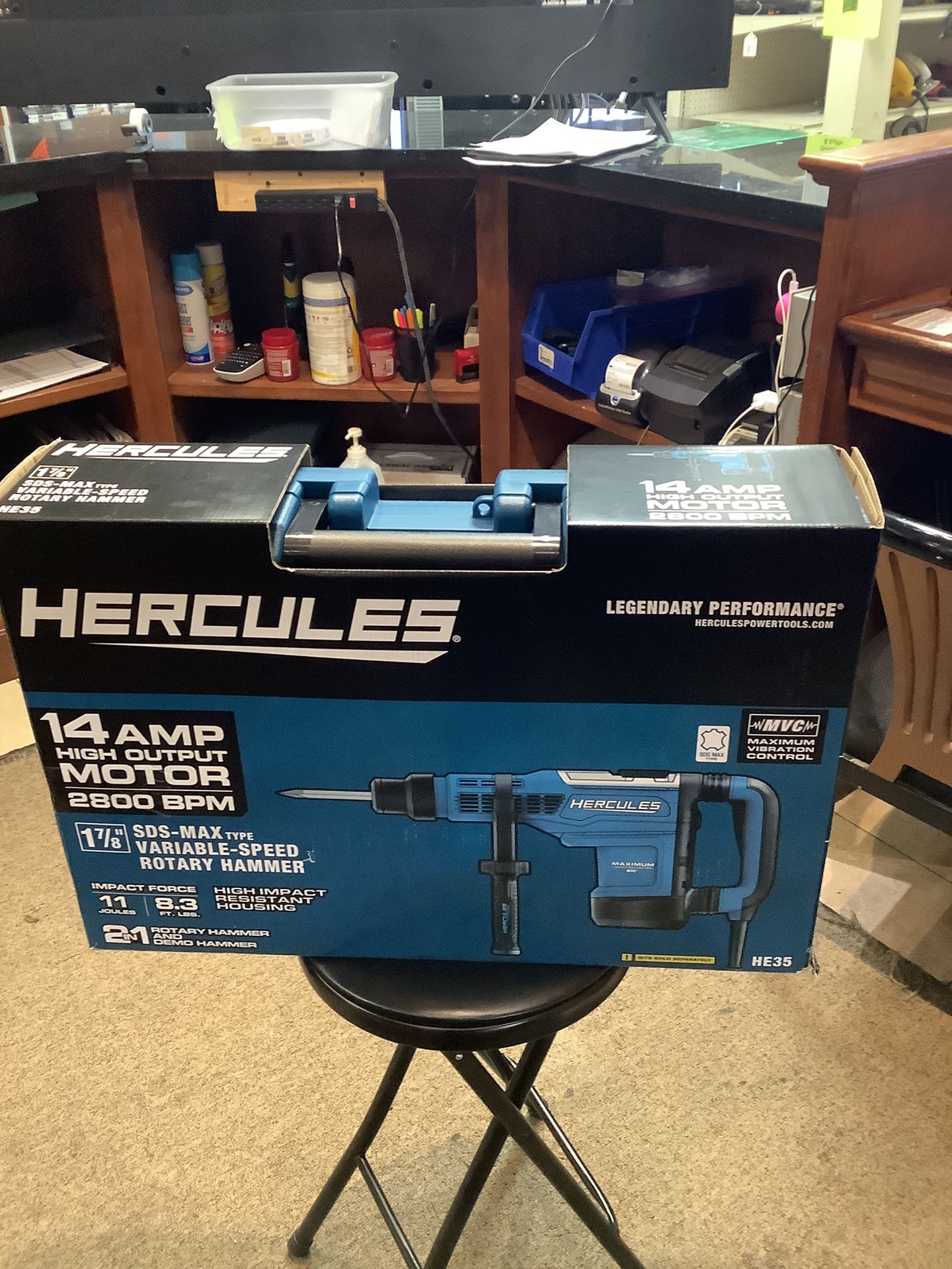 Hercules 14 Amp 1-7/8" SDS Max Variable Speed Rotary Hammer He35 110533-2 JAR