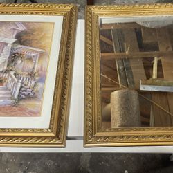 Framed Mirror And Picture