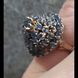 Very Old 14k Gold Blue Saphire Ring