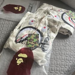 White BAPE City Camo Shark Full Zip Hoodie