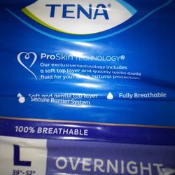Tena Large 14Ct. overnight 100% Breathable intimates underwear For Women.