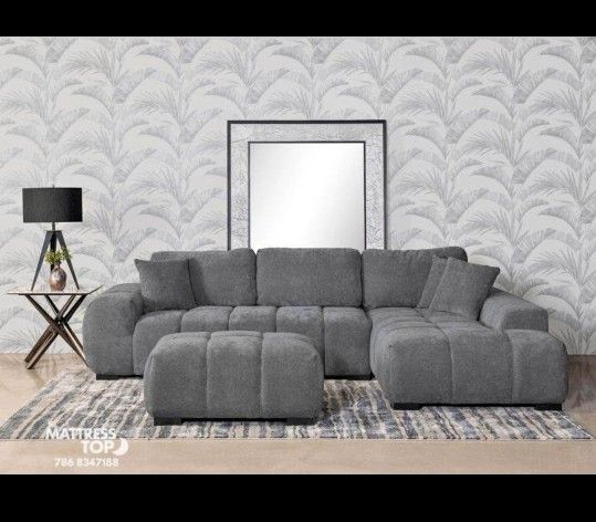 Sectional Sofa Grey Cozy And Plush Sitting