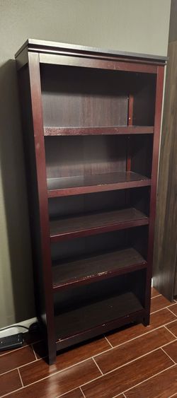 Carson 5-Shelf Bookcase in Espresso - Shelf 2 of 3