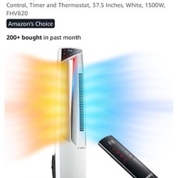 Like New- Lasko Oscillating Hybrid Fan and Space Heater for Home, All Season High Velocity Hybrid with Tip-Over Switch, Remote Control, Timer and Ther