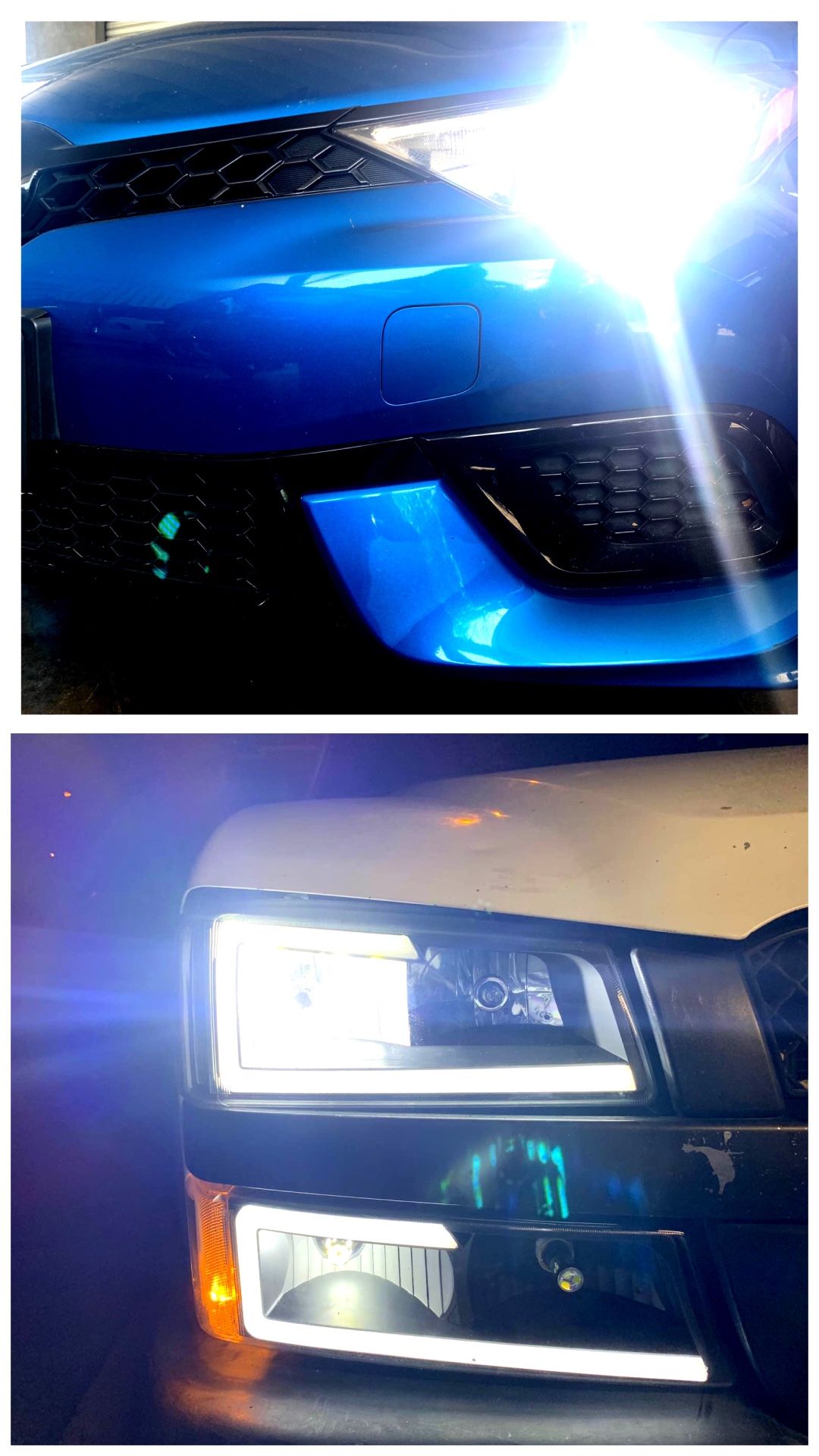 SUNDAY OPEN Brightest LED headlights or fog lights for ANY car $25 & FREE license plate led