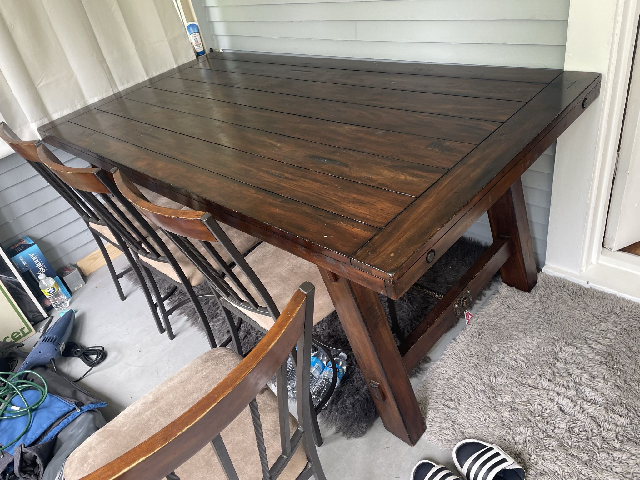 Kitchen Table Barn-wood Style 6ft 3 In Long Beautiful