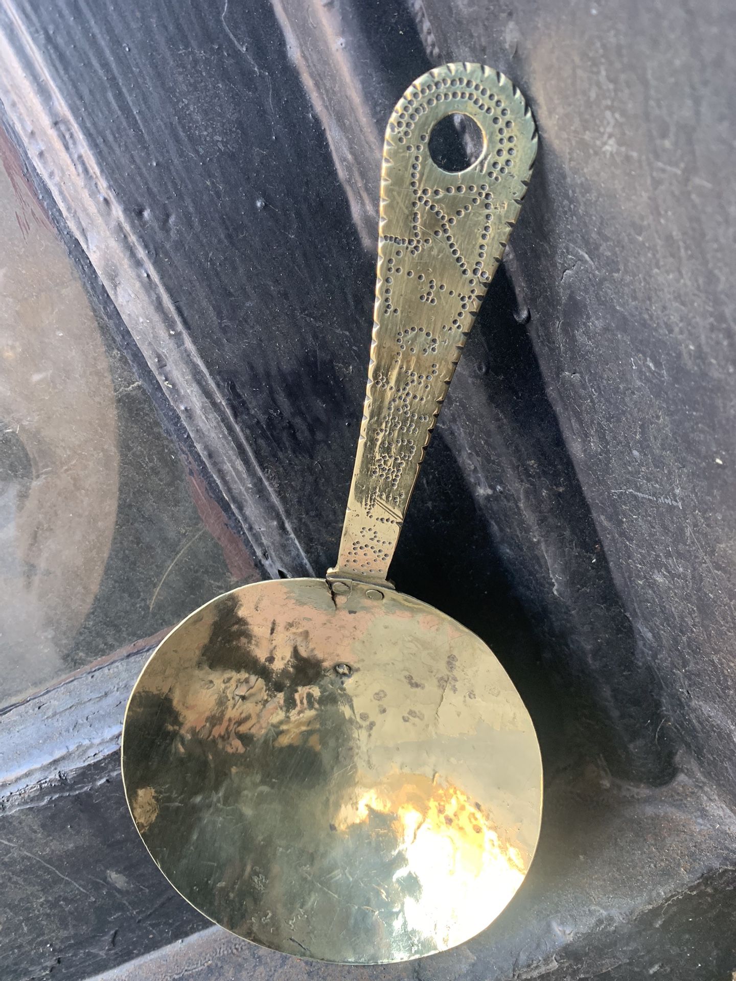 18th Century Signed Brass Skimmer