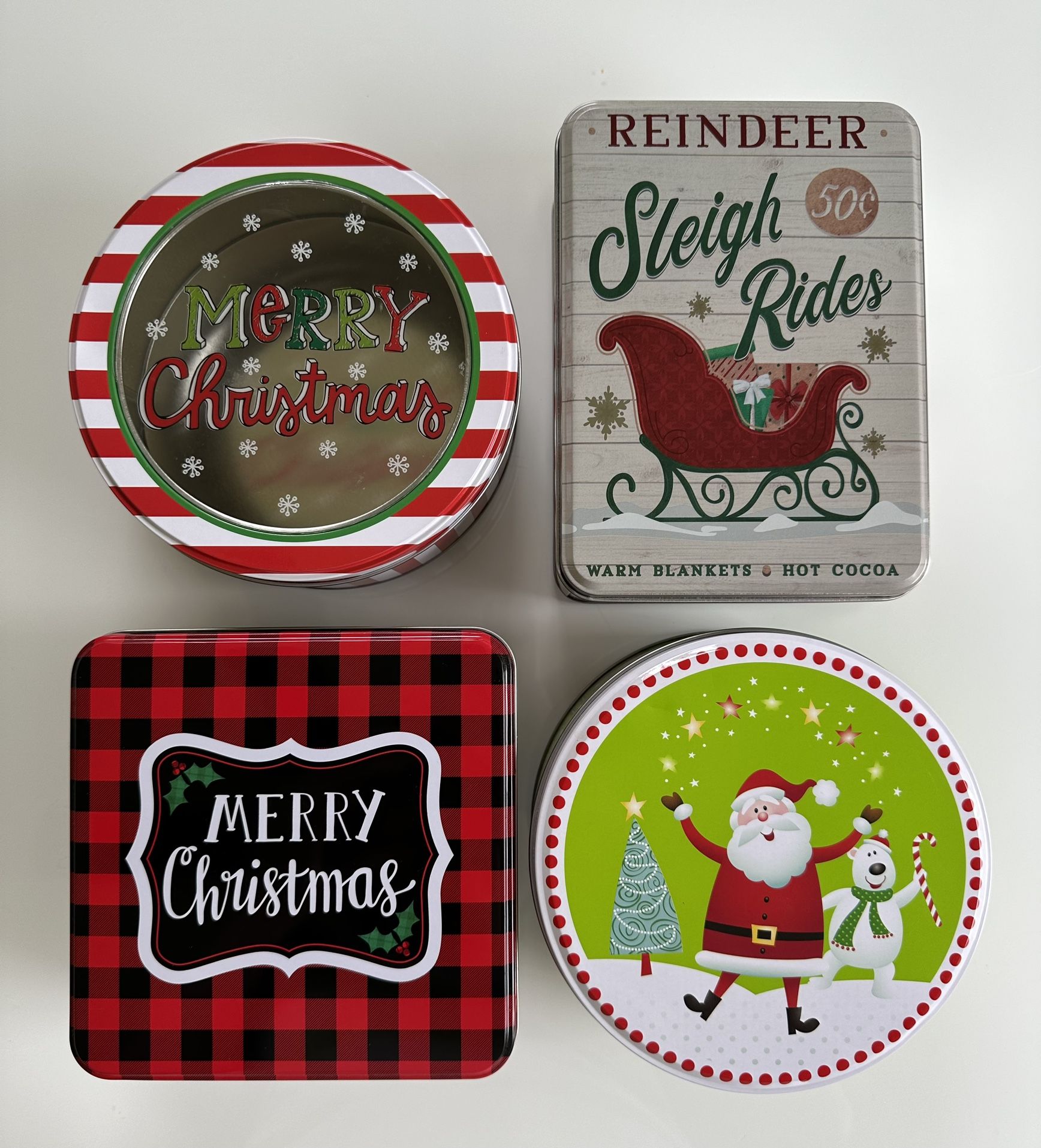 BRAND NEW Assorted Christmas Holiday Tins.