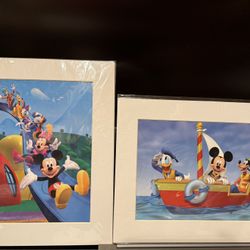 Walt Disney “Mickey And Friends” & “ Mickey, Donald And Goofy” - 11”x14” Matted - New - Price For Both