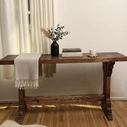 Handcrafted Solid Wood Console Table 