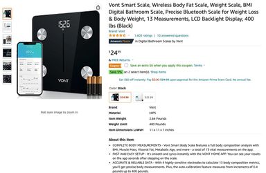 Smart Scale, Wireless Body Fat Scale, Weight Scale, BMI Digital Bathroom Scale