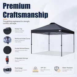 ❤️‍🔥 MASTERCANOPY 10x10 Durable Pop Up Canopy Tent with Roller Bag, Black. $70