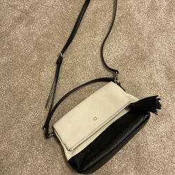 Kate Spade satchel/tote bag Pebbled leather black/white 