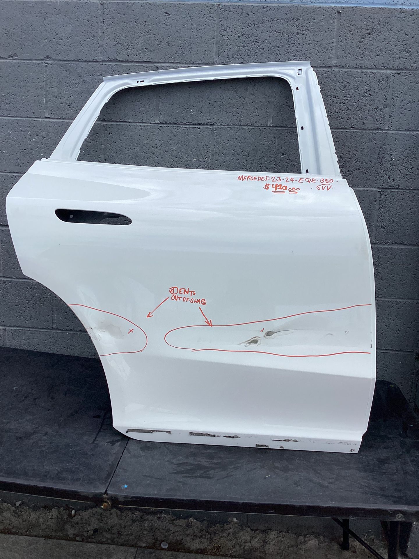 2023 - 2024 Mercedes EQE 350 SUV Rear Passenger Side Door OEM 