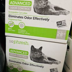 3 Boxes (84lbs) Sophresh Clumping Cat Litter 