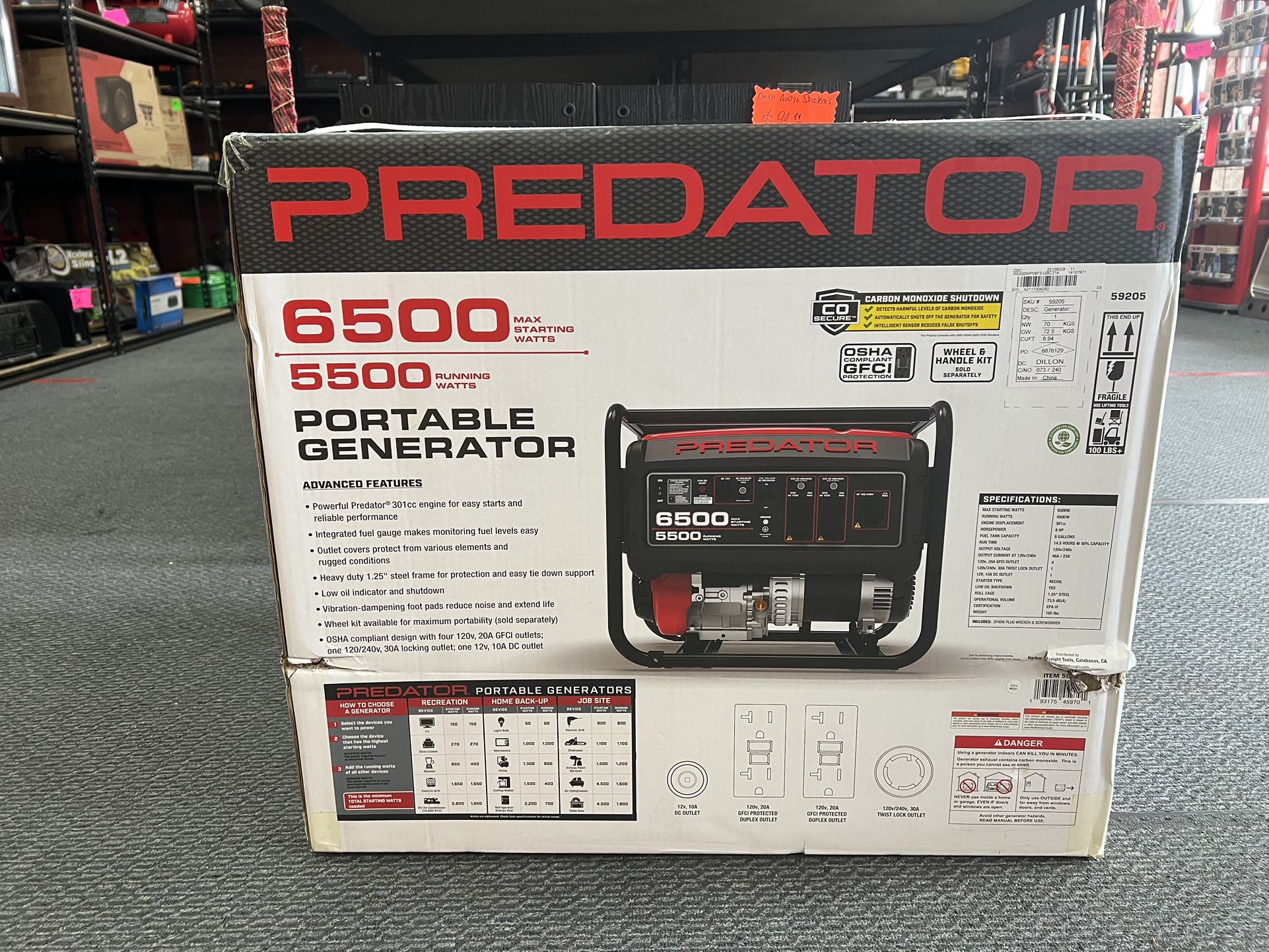 Predator 6500 Portable Generator 