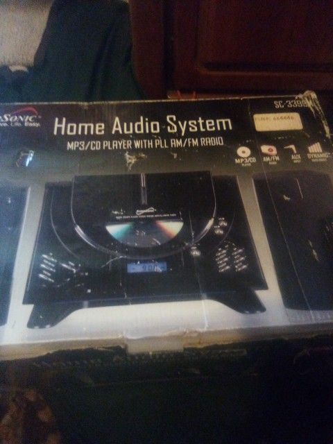 Home Audio System Super Sonic MP3 Player Radio CD Player Brand New Inbox