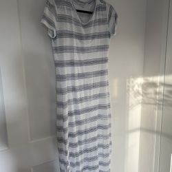 Anthropologie Stateside Dress/coverup White With Blue Stripes XS