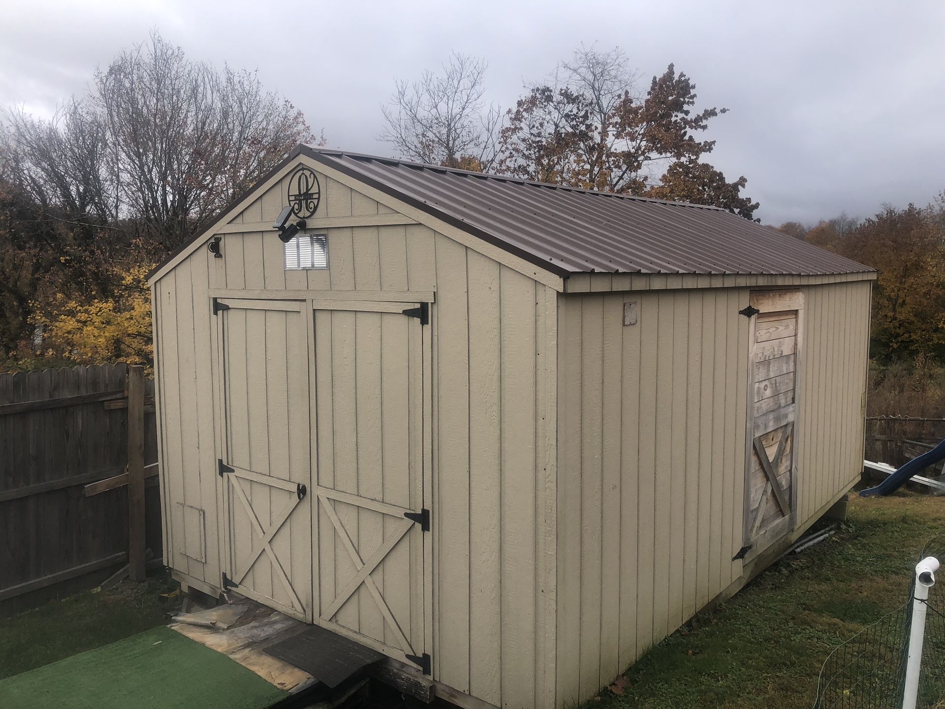 12X20 Shed with 2 Doors 2 Windows Metal Roof