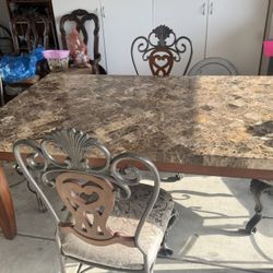 Granite Dining Table and 4 Chairs 