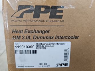 PPE Heat exchanger for intercooler gm 3.0L duramax 2020-2026