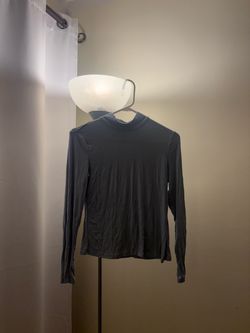 Gray Mock Neck Long Sleeve Top
