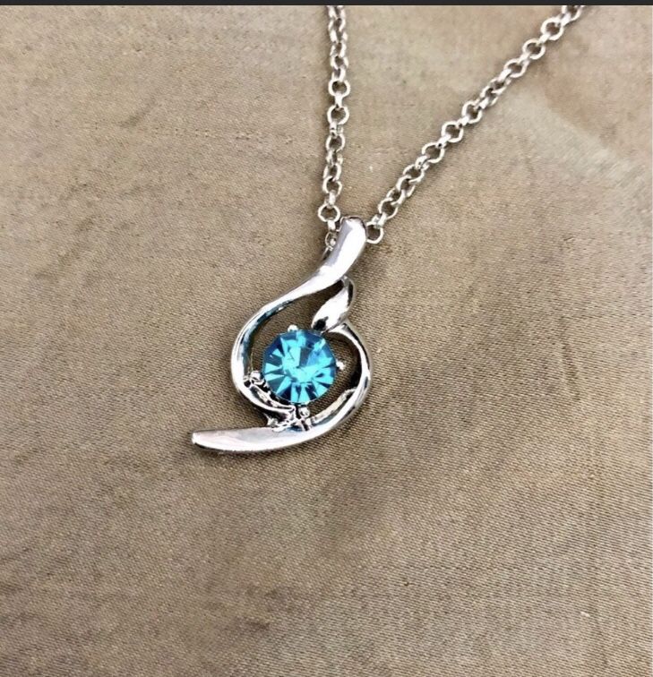 White Gold Plated Crystal Necklace