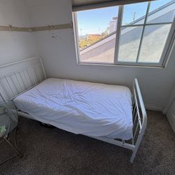 White Iron Twin Bed Frame 