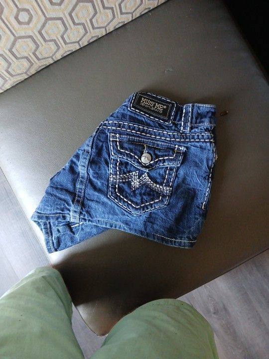 Miss Me Blue Jean Shorts