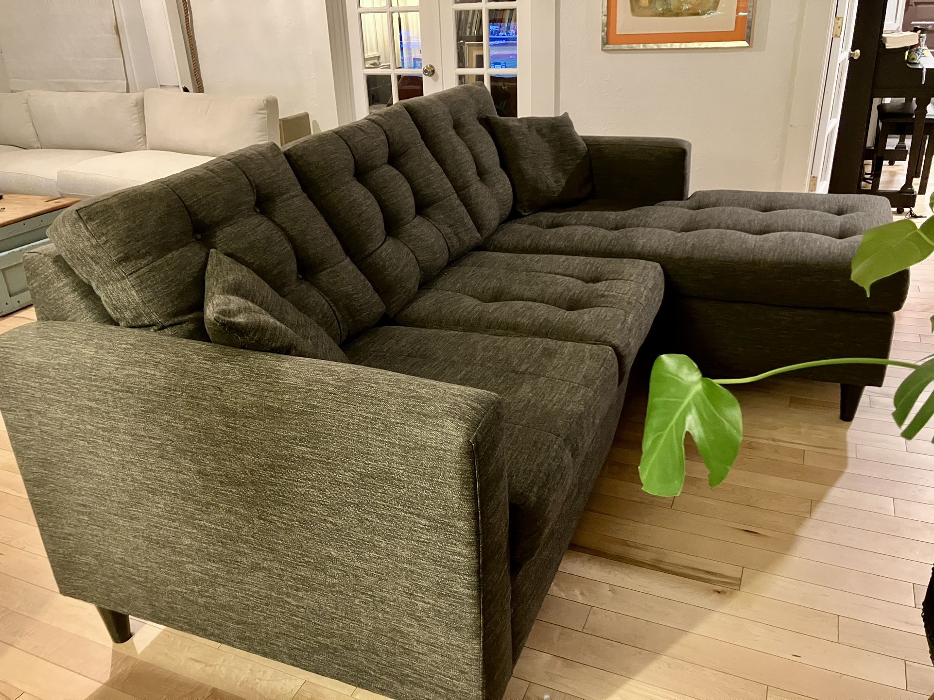 Price Drop - Custom 90.5” modern sofa with reversible chaise