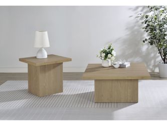 Devar Latte 2-piece Square Cocktail Coffee End Table Set